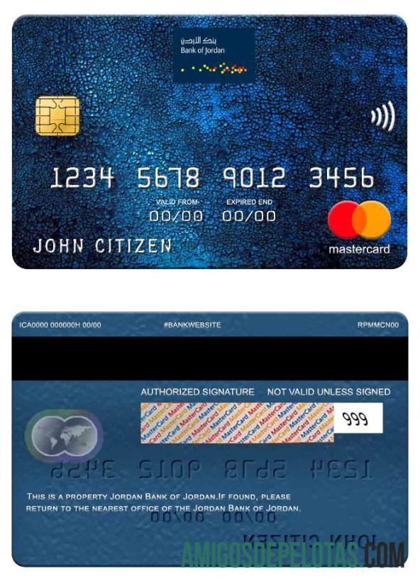 Jordan Bank Of Jordan Mastercard sample
